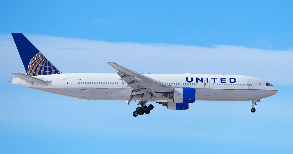 A United Airlines jetliner glides in for a landing at Denver International Airport in Denver, Colorado, on Jan. 16.