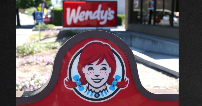 A sign is posted in front of a Wendy's restaurant in Petaluma, California, in a file photo from August 2022.