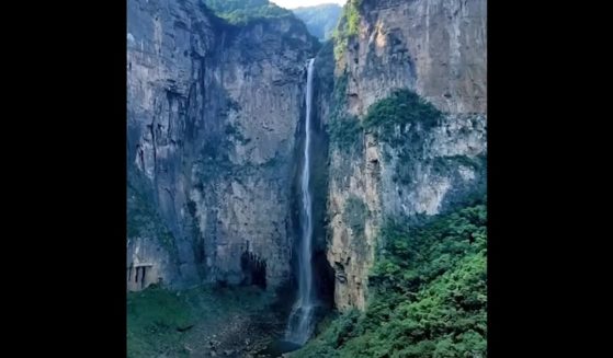 The Yuntai Mountain waterfall in China's Hunan province is more than 1,000 feet tall.