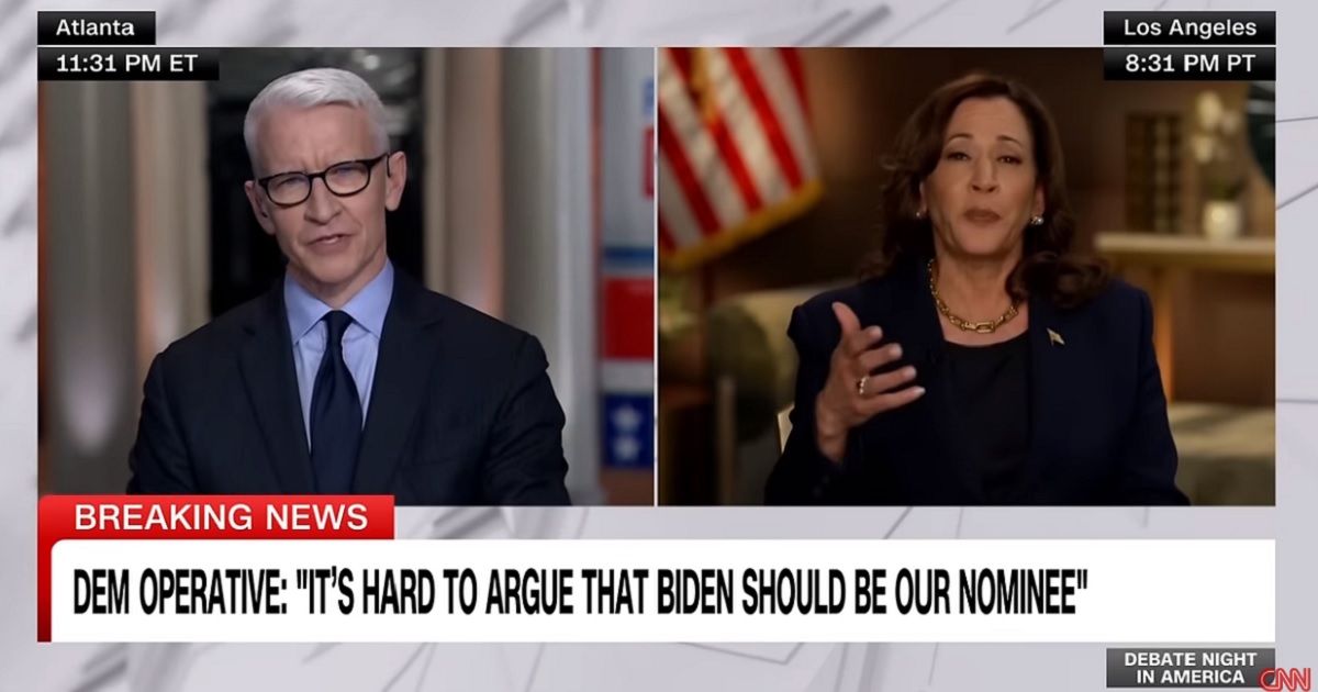 Watch: Anderson Cooper Fact-Checks Kamala Harris Live on CNN, Drops Bomb on Her Over Biden’s Debate Fail