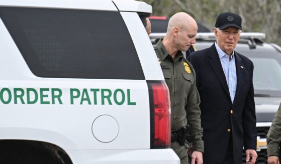 US President Joe Biden walks with Jason Owens (L), Chief of US Border Patrol, as he visits the US-Mexico border in Brownsville, Texas, on February 29, 2024.