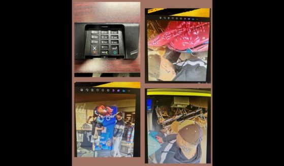This Facebook screen shot shows a credit card skimmer and various photos showing the alleged perpetrators who installed them at a Kroger grocery store in West Virginia. Police suspect that the skimmers were put in place as early as June 15, 2024.