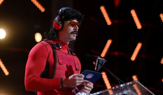 Video-game streamer Dr DisRespect announces the San Francisco 49ers' 93rd overall pick during round three of the 2022 NFL Draft on April 29, 2022, in Las Vegas, Nevada.