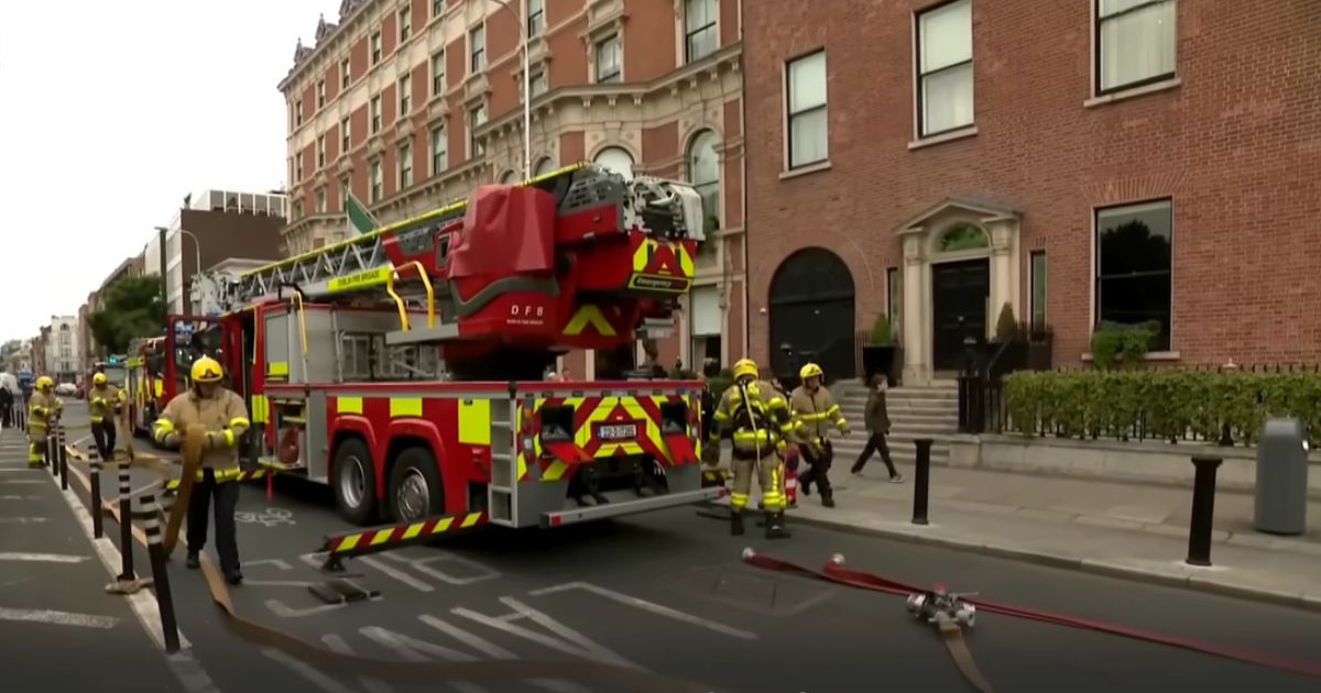 Watch: Hollywood Star Evacuated from Historic Irish Hotel Fire