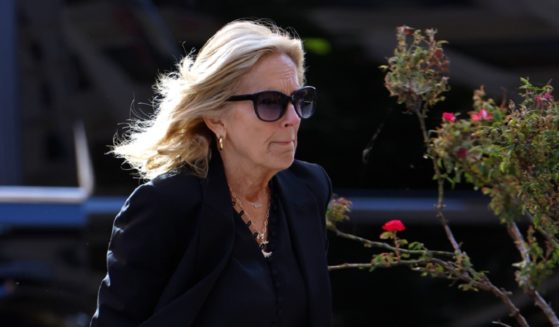 First Lady Jill Biden arrives at the J. Caleb Boggs Federal Building on Monday to attend Hunter Biden's trial on felony gun charges.