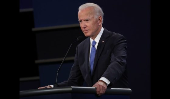 Then-Democratic presidential nominee Joe Biden participates in the final presidential debate against then-U.S. President Donald Trump at Belmont University on October 22, 2020 in Nashville, Tennessee.