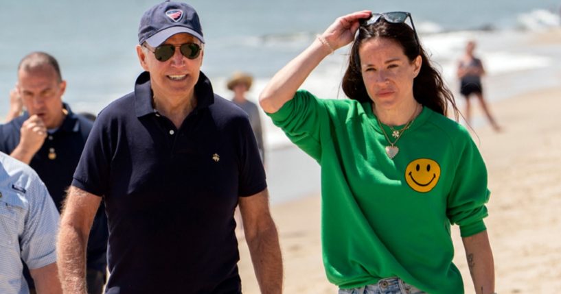 President Joe Biden and his daughter Ashley Biden are pictured in a 2022 file photo at Rehoboth Beach, Delaware.