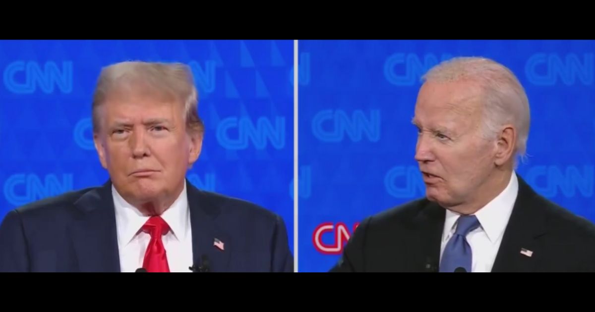 This X screen shot shows a scene from the first presidential debate on CNN, which took place on June 27, 2024.