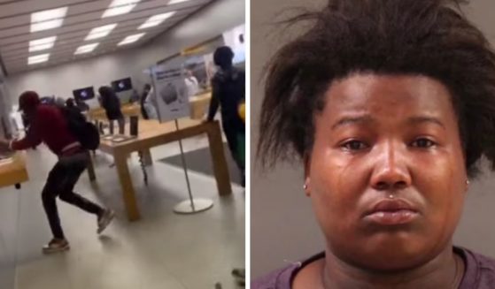 These YouTube screen shots show (L) looting in a Philadelphia store, and (R) the mug shot of Dayjia "Meatball" Blackwell.