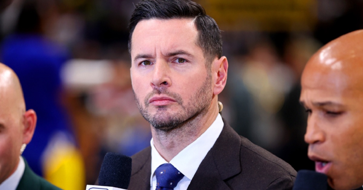 Newly named Los Angeles Lakers coach and former NBA J.J. Redick is pictured in a file photo while working for ESPN in December.