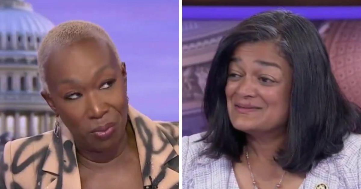 These X screen shots show MSNBC host Joy Reid (L) and Washington state Rep. Pramila Jayapal from the June 18, 2024 episode of "The ReidOut."