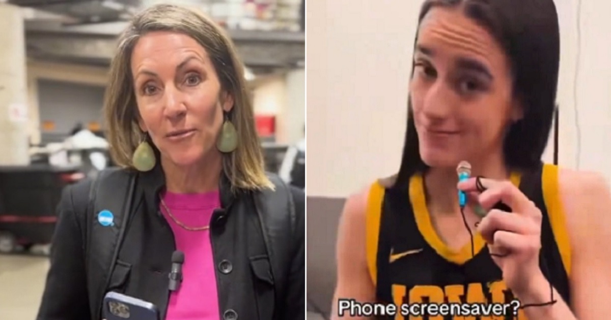 Former Olympic star and broadcaster Summer Sanders, left; WNBA star Cailtin Clark, right, in a University of Iowa jersey.