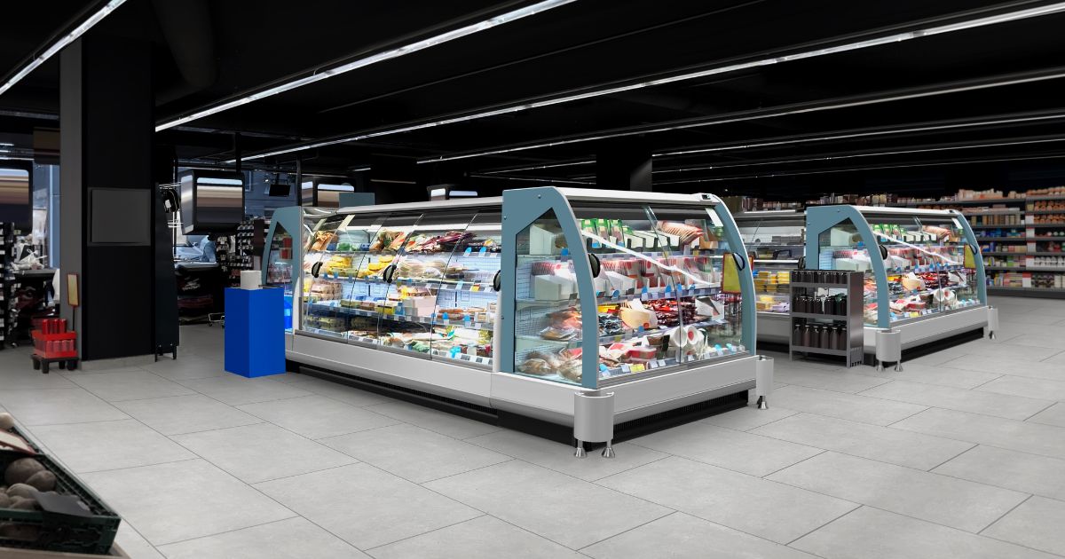 This Getty stock image shows a mockup suitable for presenting new packagings among products and promo presentations in a supermarket.
