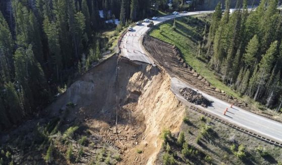 The Teton Pass connecting Jackson, Wyoming, to Victor, Idaho, has been severed.
