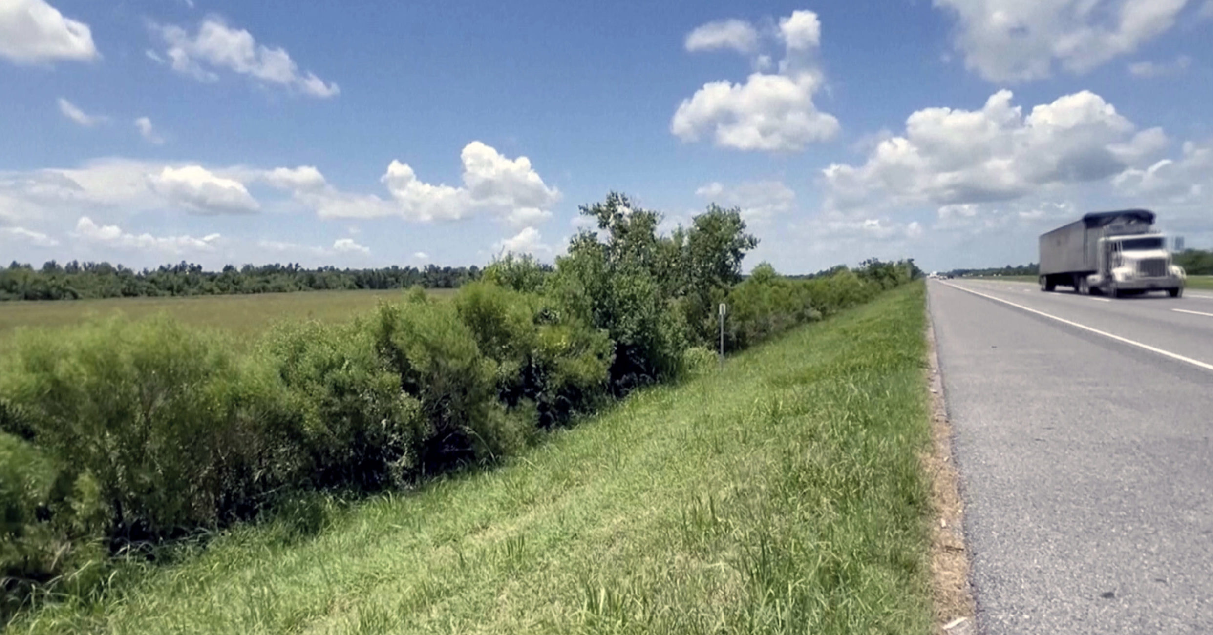 A shot from a video shows the area where a 1-year-old was found on Tuesday.