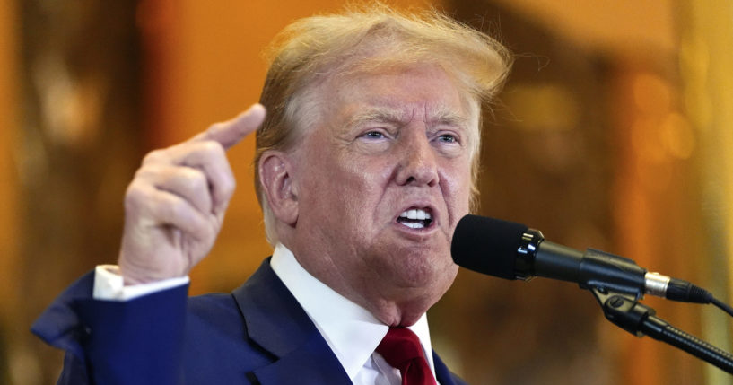 Former President Donald Trump speaks during a news conference May 31, 2024, in New York. Facebook has lifted restrictions imposed on former President Donald Trump after the Jan. 6 attack on the Capitol. It has now placed Trump on an equal footing on the platform with President Joe Biden just days before the Republican National Convention.