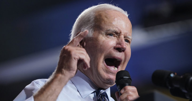 President Joe Biden speaks during a rally at Richard Montgomery High School, August 25, 2022, in Rockville, Maryland. A federal judge in Kansas has refused to block nationwide enforcement of a new Biden administration rule requiring firearms dealers to conduct background checks on buyers at gun shows, leaving Texas as the only state so far where a legal challenge has succeeded.