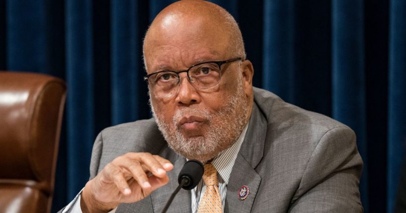 Rep. Bennie Thompson is seen before a House Homeland Security Committee hearing, titled "Havoc in the Heartland: How Secretary Mayorkas' Failed Leadership Has Impacted the States," at the U.S. Capitol in Washington, D.C., on Jan. 10.