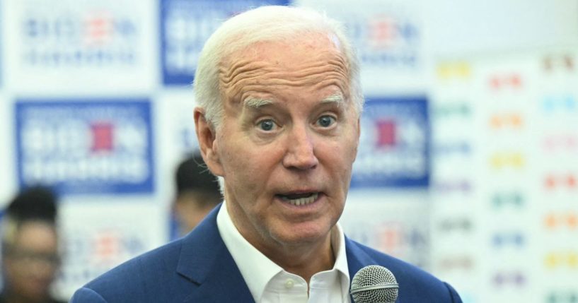 President Joe Biden speaks during a visit to the Roxborough Democratic Coordinated Campaign Office in Philadelphia on Sunday.