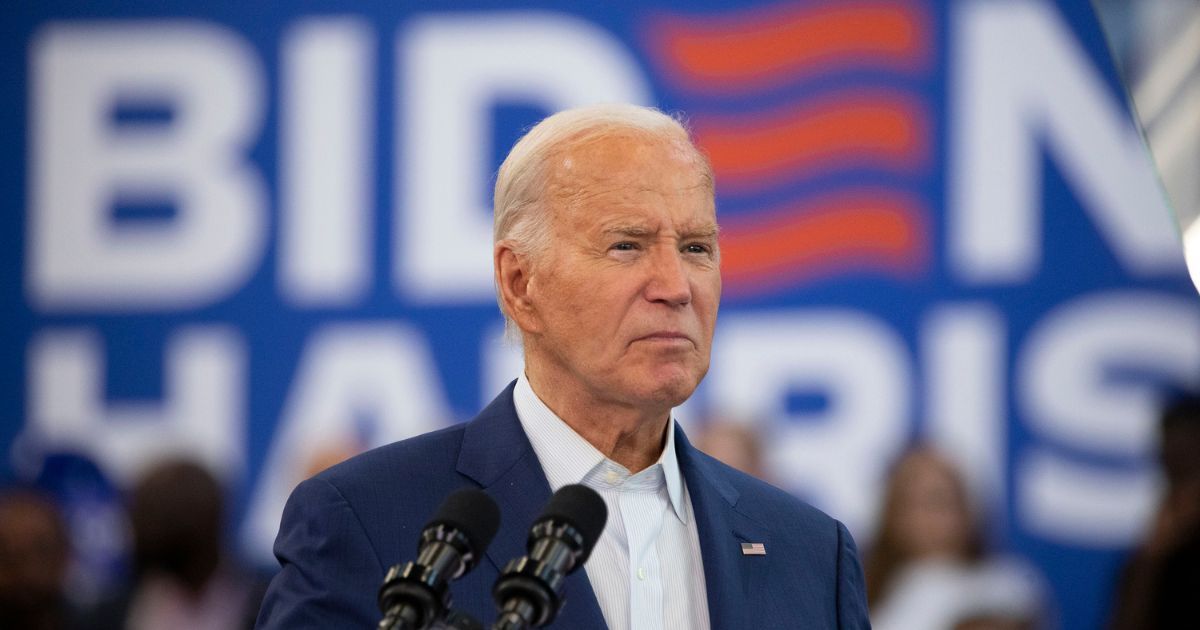 President Joe Biden speaks during a campaign event at Renaissance High School in Detroit on Monday.