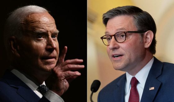 During a speech in Austin, Texas, on Monday, President Joe Biden, left, attacked Speaker of the House Mike Johnson, right, over his announcement that he would kill Biden's Supreme Court reform in the House.