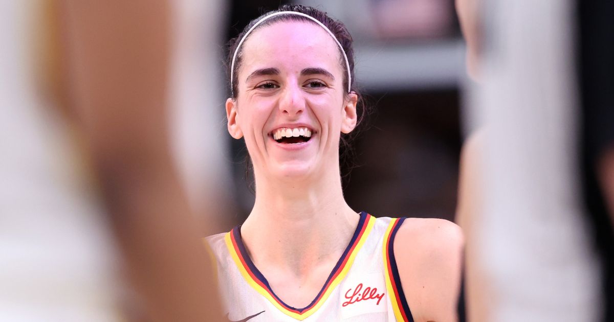 Caitlin Clark of the Indiana Fever reacts during a time out during the second quarter against the Phoenix Mercury in Phoenix, Arizona, on Sunday.