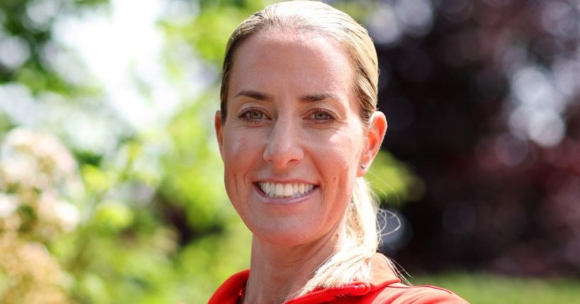 Charlotte Dujardin poses during a Team GB Paris 2024 Olympic Games equestrian team announcement in Newent, England, on July 2.