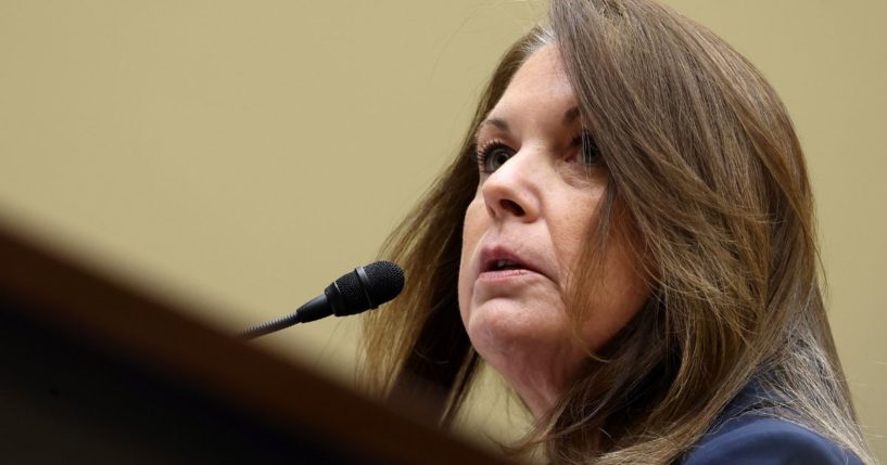 Secret Service Director Kimberly Cheatle testifies during a House Oversight and Accountability Committee at the Rayburn House Office Building in Washington on Monday.