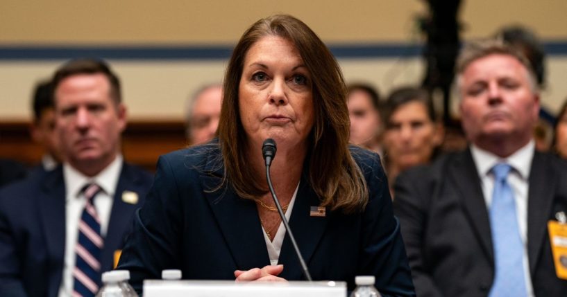 Secret Service Director Kimberly Cheatle testifies before the House Oversight and Accountability Committee during a hearing at the Rayburn House Office Building in Washington on Monday.