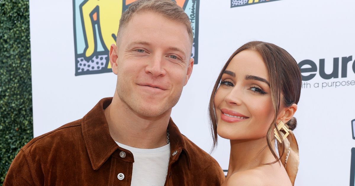 Christian McCaffrey, left, and Olivia Culpo, right, attend the 6th Annual Best Buddies' Celebration of Mothers in Los Angeles, California, on May 13, 2023.