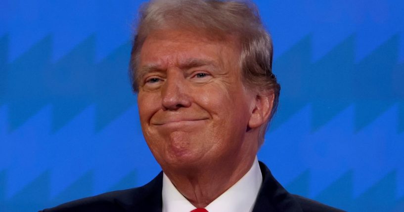 Former President Donald Trump participates in the CNN Presidential Debate at the CNN Studios in Atlanta, Georgia, on Thursday.