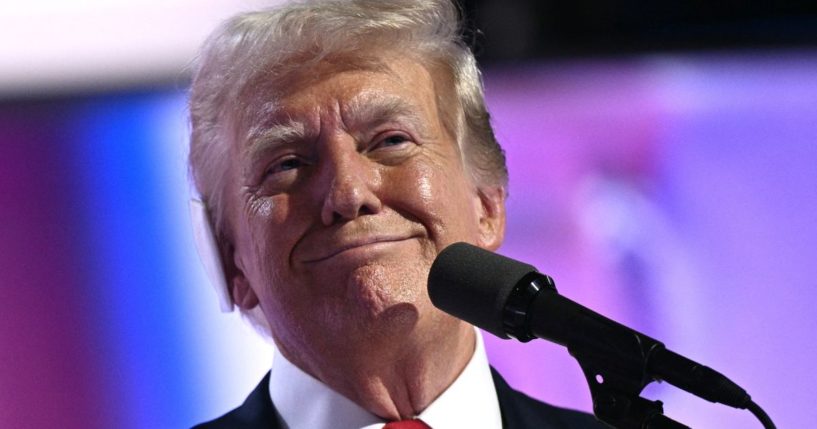 Former President Donald Trump speaks during the last day of the 2024 Republican National Convention in Milwaukee, Wisconsin, on Thursday.