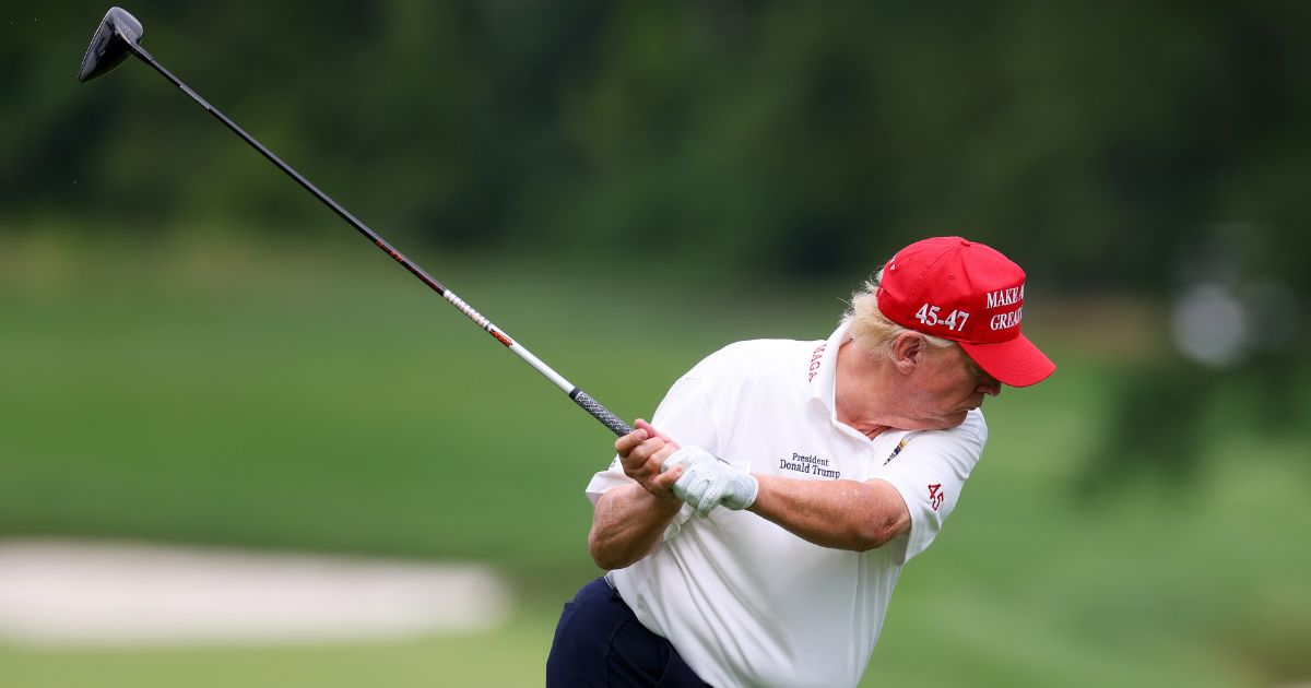 Watch: Trump Hits Incredible Tee Shot That Leads to Eagle Putt – While Raising Thousands for Veterans