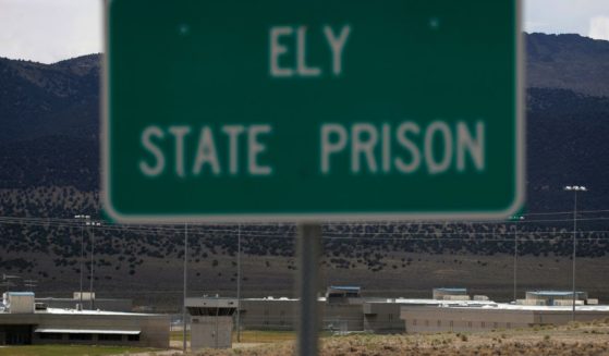 A sign marks the entrance to Ely State Prison near Ely, Nevada, on July 11, 2018.