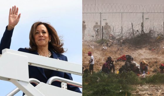 When Vice President Kamala Harris, left, headed to the U.S.-Mexico border, right, in 2021, Border Patrol agents were told to clean up the streets and remove illegal immigrants.