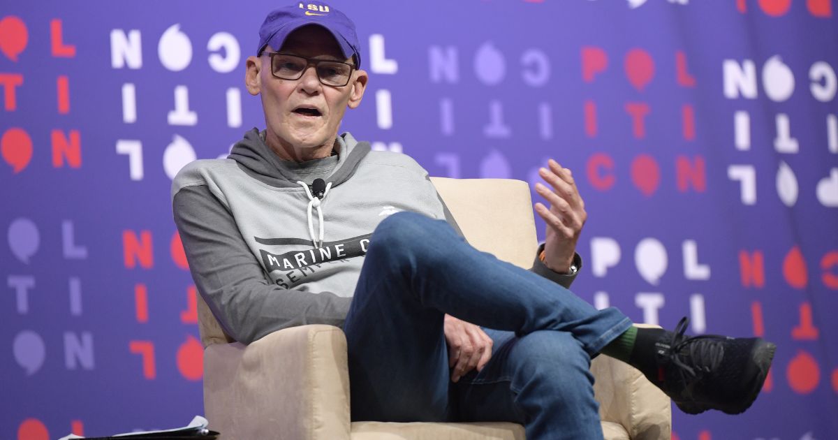 James Carville speaks onstage during the 2019 Politicon in Nashville, Tennessee, on Oct. 26, 2019.