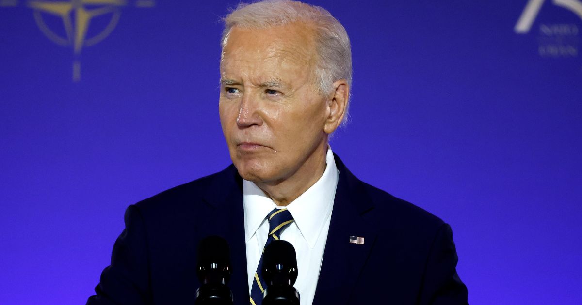 President Joe Biden delivers remarks during the NATO 75th anniversary celebratory event in Washington, D.C., on Tuesday.