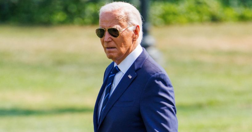 President Joe Biden departs the White House, in Washington, D.C., on Monday.