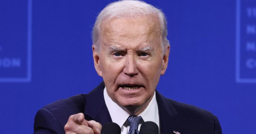 President Joe Biden speaks at the 115th NAACP National Convention in Las Vegas, Nevada, on July 16.