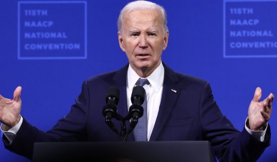 President Joe Biden speaks at the 115th NAACP National Convention in Las Vegas, Nevada, on Tuesday.