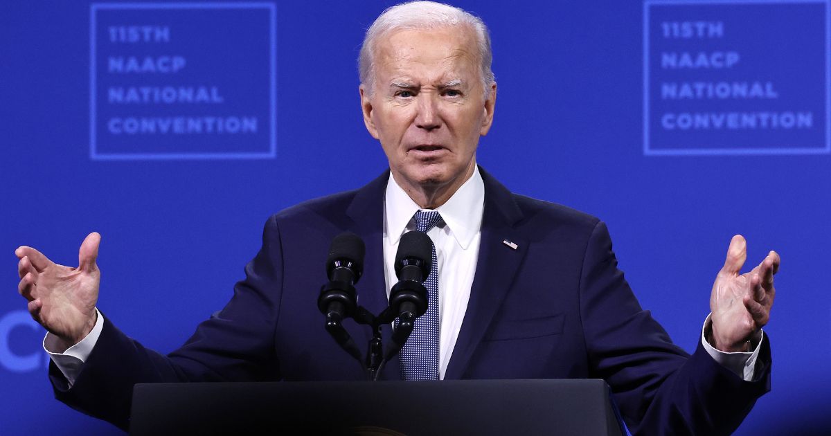 President Joe Biden speaks at the 115th NAACP National Convention in Las Vegas, Nevada, on Tuesday.