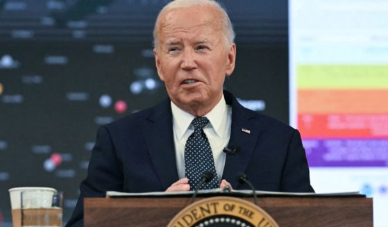 President Joe Biden speaks about extreme weather at the D.C. Emergency Operations Center in Washington, D.C., on Tuesday.