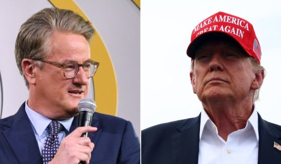 MSNBC host Joe Scarborough, left, wasn't able to talk about the assassination attempt of former President Donald Trump, right, during Monday's show.