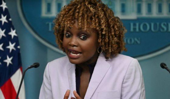 White House press secretary Karine Jean-Pierre speaks during the daily press briefing in the Brady Press Briefing Room of the White House in Washington, D.C., on Monday.