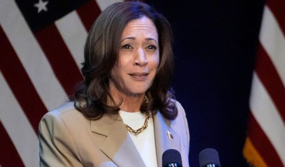 Vice President Kamala Harris speaks during a campaign fundraising event in Pittsfield, Massachusetts, on July 27.