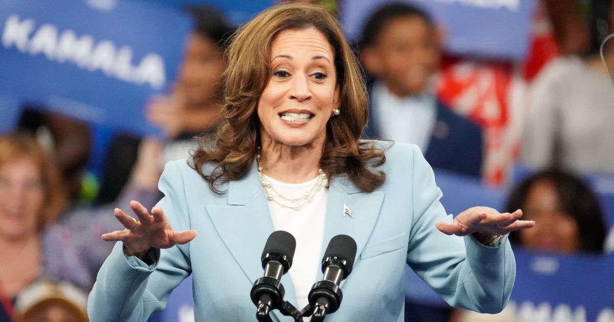 Vice President Kamala Harris speaks during a campaign rally in Atlanta, Georgia, on Tuesday.