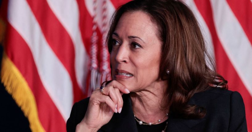 Vice President Kamala Harris speaks at a political event at the Air Zoo Aerospace & Science Experience in Portage, Michigan, on Wednesday.