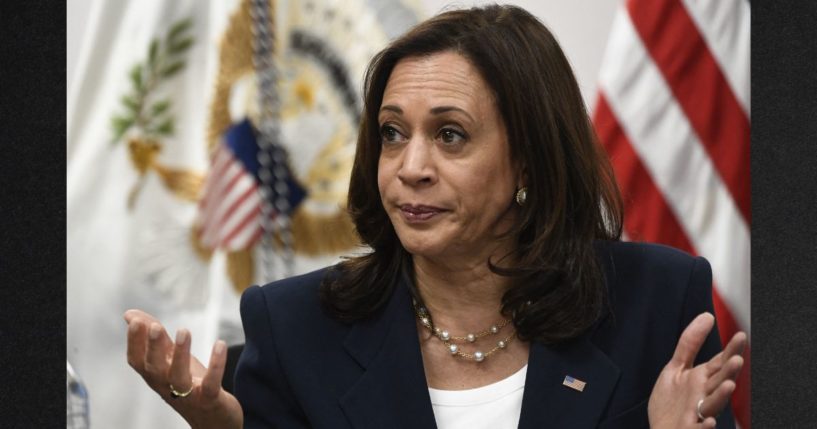 Vice President Kamala Harris is seen during her lone visit to the U.S. southern border in El Paso, Texas, in June of 2021.