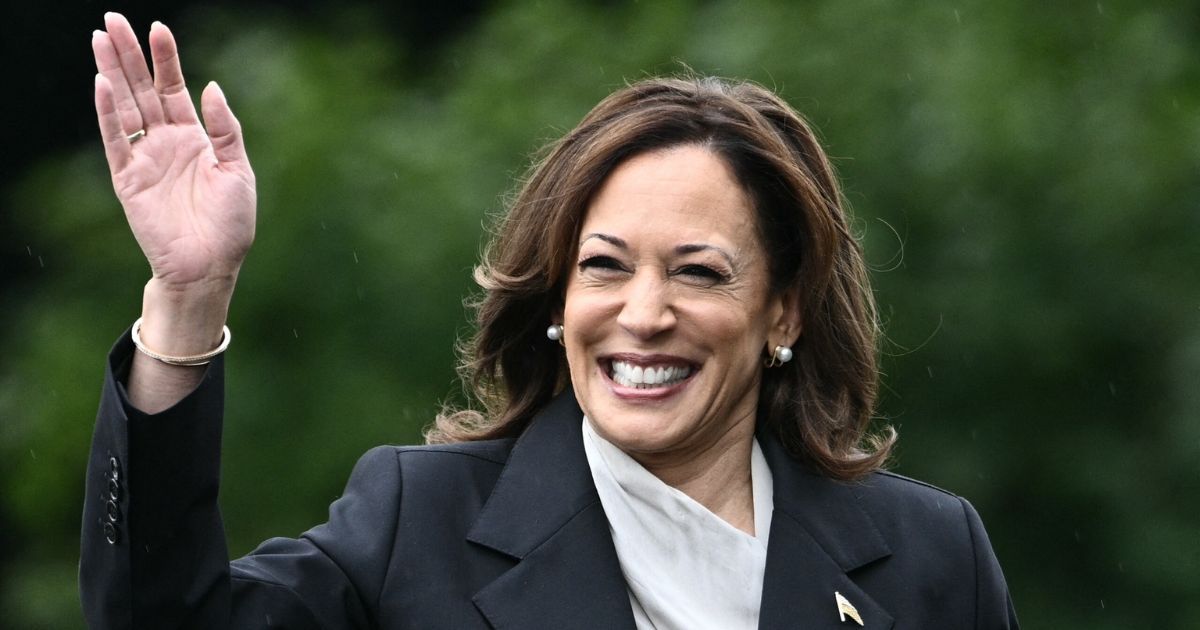 Vice President Kamala Harris arrives for an event honoring National Collegiate Athletic Association championship teams from the 2023-2024 season, on the South Lawn of the White House in Washington, D.C., on Monday.