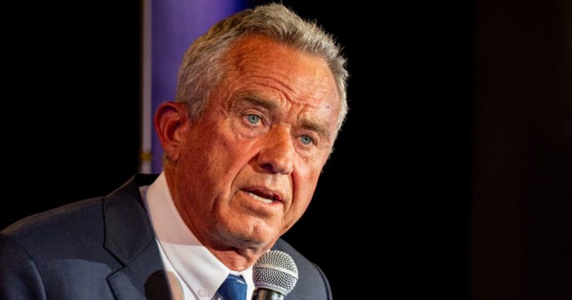 Independent presidential candidate Robert F. Kennedy Jr. speaks during a campaign rally at Brazos Hall in Austin, Texas, on May 13.